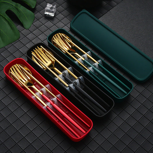 Fork, spoon and chopsticks three-piece set